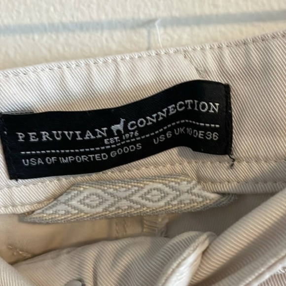 Peruvian Connection‎ Maya Cropped Trousers Women’s Size 6 Pants White Sand - Picture 7 of 9